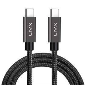 LivX Solid 100W 5A Type C to Type C PD 2.0 5 Gbps 50 cm Halat Örgülü Space Gray Hızlı Şarj ve Data Kablosu