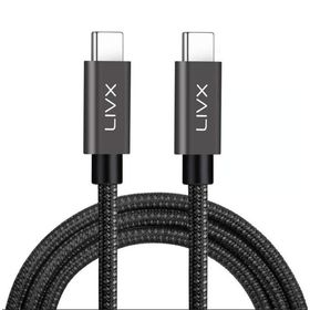 LivX Solid 100W 5A Type C to Type C PD 2.0 5 Gbps 50 cm Halat Örgülü Space Gray Hızlı Şarj ve Data Kablosu