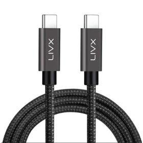 LivX Solid 100W 5A Type C to Type C PD 2.0 5 Gbps 50 cm Halat Örgülü Space Gray Hızlı Şarj ve Data Kablosu