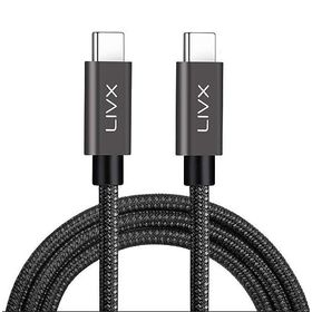 LivX Solid 100W 5A Type C to Type C PD 2.0 5 Gbps 50 cm Halat Örgülü Space Gray Hızlı Şarj ve Data Kablosu