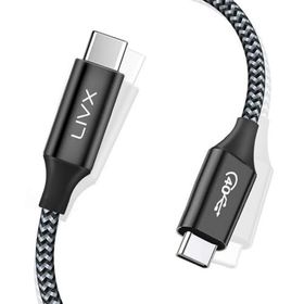 LivX TH02 Action Thunderbolt 4 Type C Kablo 100 W PD Şarj 1.8 Metre 40 Gbps Örgülü Kablo Veri ve Görüntü Aktarım Kablosu