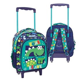 Liz Çekçekli 27x10x31 cm 2 Bölmeli Dino Roar Anaokulu Çantası