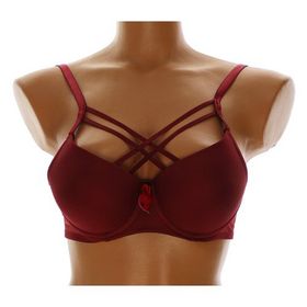 Liza 1014 Destekli Çapraz Askılı Bordo Sütyen