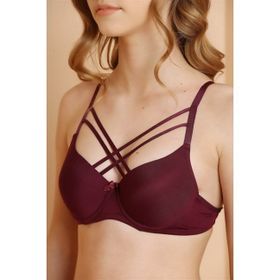 Liza 1014 Destekli Çapraz Askılı Bordo Sütyen