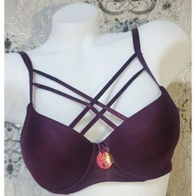 Liza 1014 Destekli Çapraz Askılı Bordo Sütyen