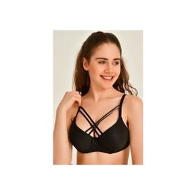 Liza 1014 Siyah Çapraz Silikonlu Sütyen