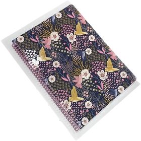 Lizy SPR19SQ 19x26 cm Karton Kapak Yumuşak Dokulu Laklı Kareli 100 Yaprak Spiralli Defter