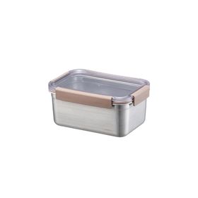 Locknlock Paslanmaz Çelik 1.5 lt - Kahverengi Dörtgen Kilitli Fırın & Saklama Kabı