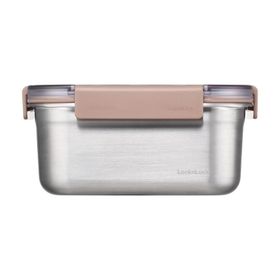 Locknlock Paslanmaz Çelik 1.5 lt - Kahverengi Dörtgen Kilitli Fırın & Saklama Kabı