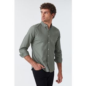 Loft LF2030396 Regular Fit Haki Erkek Gömlek