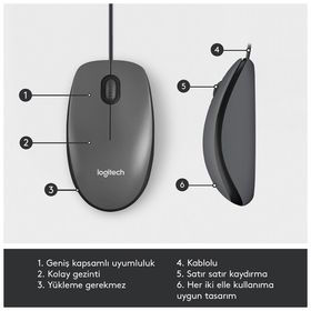 Logitech 910-006652 M100 Siyah Kablolu Mouse