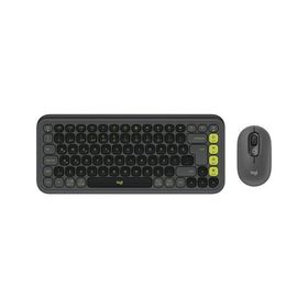 Logitech 920-013075 POP Icon Combo Siyah Yeşil Lazer Kablosuz Türkçe Q Klavye Mouse Set