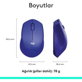 Logitech M330 Silent Plus 910-004910 Mavi Sessiz Optik Kablosuz Mouse Outlet - Teşhir