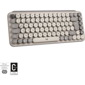 Logitech Pop Keys Mist Özelleştirilebilir Emoji Tuşlu Mekanik Türkçe Bej Kablosuz Klavye