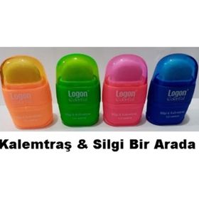Logon Colorfull Canlı Renkler Silgi 2'si Bir Arada Kalemtraş