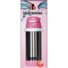 Logon LGI015 Pembe 350 ml Çelik Pipetli Matara