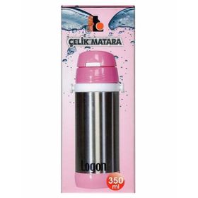 Logon LGI015 Pembe 350 ml Çelik Pipetli Matara