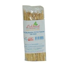 LokmanAvm 15 cm 100'lü Çöp Şiş Bambu Şişleri