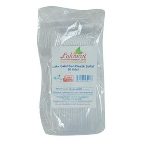 LokmanAvm Lüks Sert Plastik Şeffaf 50 Adet Çatal
