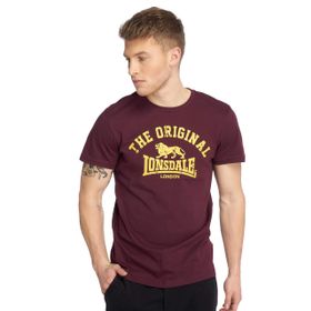 Lonsdale Regular Fit Altmodisches Weinrot Uzun Kollu Erkek Tişört