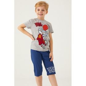 Looney Tunes L1569-3 Gri Melanj Erkek Çocuk Kapri Takım