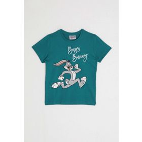 Looney Tunes L1582-2 Ördek Yeşili Erkek Çocuk T-shirt