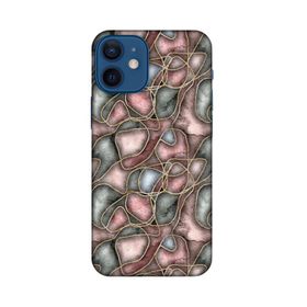 Lopard Apple iPhone 12 Mini Uyumlu Romans Roze Altın Telefon Kılıfı