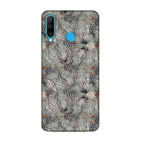 Lopard Huawei P30 Lite Uyumlu Romans Gri Telefon Kılıfı