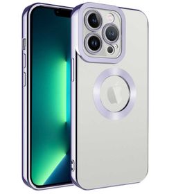 Lopard Lila iPhone 12 Pro Uyumlu Kamera Korumalı Logo Açık Silikon Kılıf