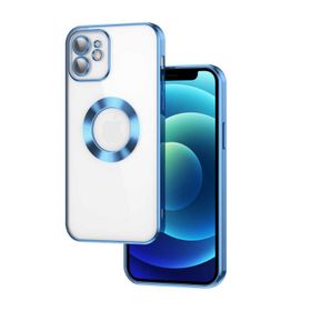 Lopard Mavi iPhone 11 Uyumlu Kamera Korumalı Silikon Logo Açık Arka Kapak Kılıf