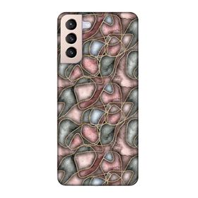 Lopard Samsung Galaxy S21 Plus Uyumlu Romans Roze Altın Telefon Kılıfı