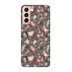 Lopard Samsung Galaxy S21 Uyumlu Romans Roze Altın Telefon Kılıfı