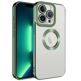 Lopard Yeşil iPhone 12 Pro Uyumlu Kamera Korumalı Logo Açık Silikon Kılıf