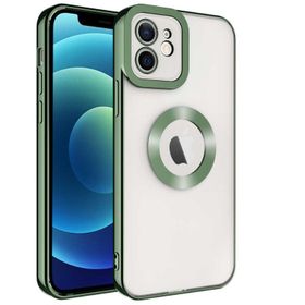 Lopard Yeşil iPhone 12 Uyumlu Kamera Korumalı Logo Açık Silikon Kılıf
