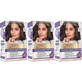 L'Oréal Paris Excellence 5.11 Ekstra Küllü Açık Kahve 3'lü Saç Boyası