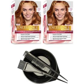 L'Oréal Paris Excellence 7.43 2 Adet Saç Boyası+Saç Boyama Seti