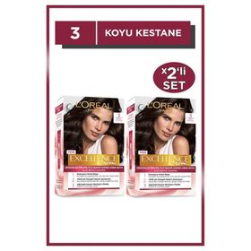 L'Oréal Paris Excellence Creme 3 Koyu Kestane 2'li Saç Boyası