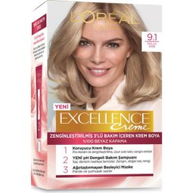 L'Oréal Paris Excellence Creme 3'lü Bakım İçeren Sarı Küllü 9.1 Krem Boya