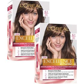 L'Oréal Paris Excellence Creme 6.1 Küllü Açık Kahve 2'li Saç Boyası