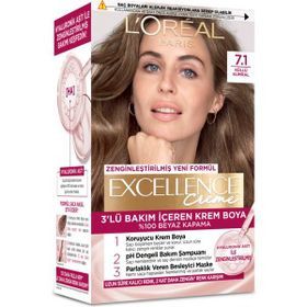 L'Oréal Paris Excellence Creme 7.1 Kumral Küllü 4x192 ml Saç Boyası