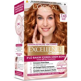 L'Oréal Paris Excellence Creme 7.43 Sultan Bakırı 3x192 ml Saç Boyası