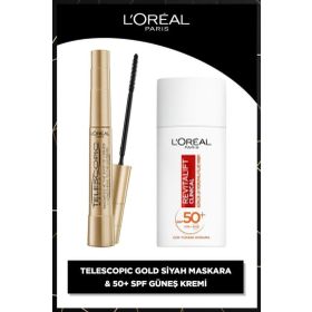 L'Oréal Paris Telescopic Lift Maskara Revitalift Clinical SPF 50+ Günlük Yüksek UV Korumalı Yüz Güneş Kremi 50 ml Set