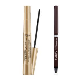L'Oréal Paris Telescopic Maskara Siyah Infaillible Automatic Jel Göz Kalemi Kahverengi Makyaj Seti