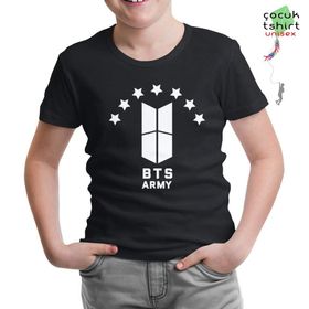 Lord BTS -  Stars Siyah Erkek Çocuk T-shirt