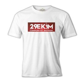 Lord T-Shirt 29 Ekim Cumhuriyet Bayramı Beyaz Erkek Tshirt
