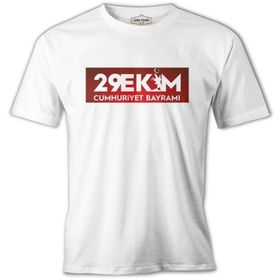 Lord T-Shirt 29 Ekim Cumhuriyet Bayramı Beyaz Erkek Tshirt