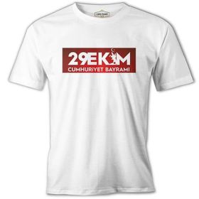 Lord T-Shirt 29 Ekim Cumhuriyet Bayramı Beyaz Erkek Tshirt