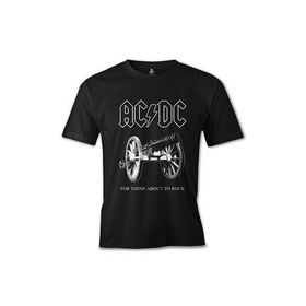 Lord T-Shirt AC DC - For Those About To Rock Cover Siyah Erkek T-shirt