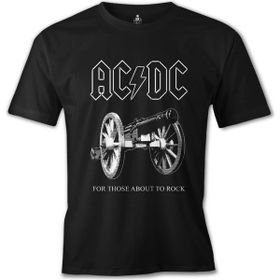 Lord T-Shirt AC DC - For Those About To Rock Cover Siyah Erkek T-shirt