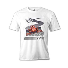 Lord T-Shirt Araba Yarış Beyaz Erkek T-Shirt